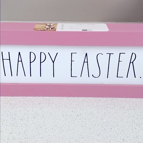 ⚡️FLASH SALE⚡️RAE DUNN HAPPY EASTER SPRING PINK FARMHOUSE SIGN - Picture 3 of 6